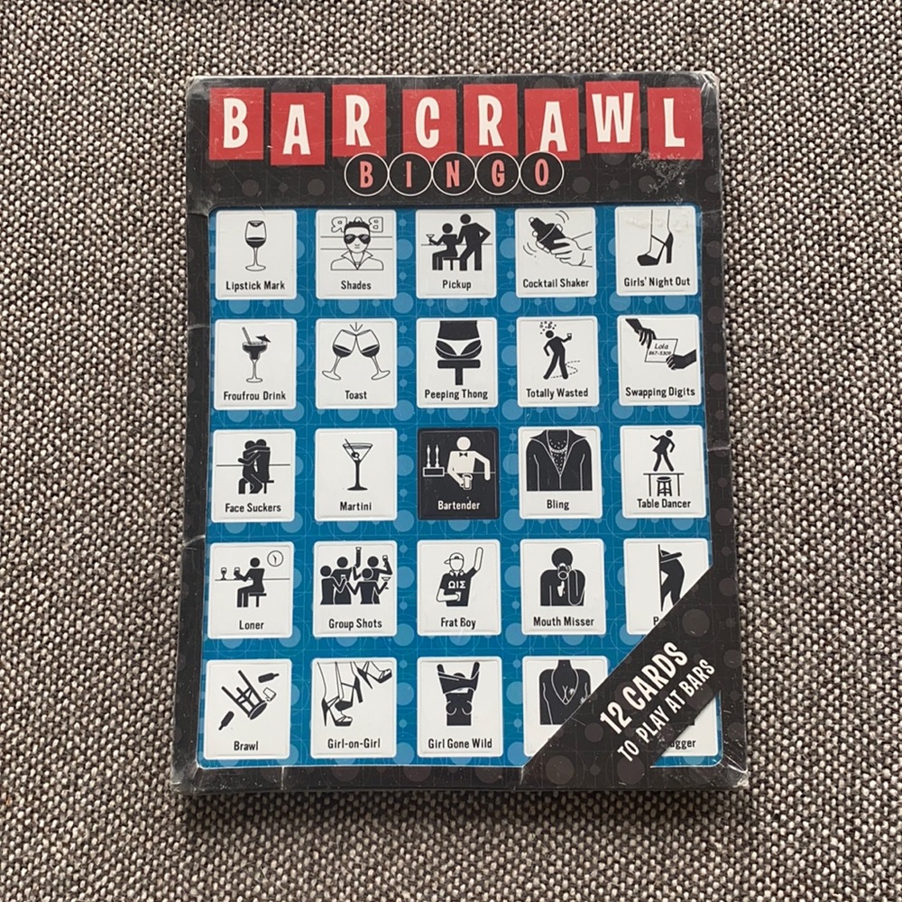 Bar crawl bingo cards 12 pack of cards NWT